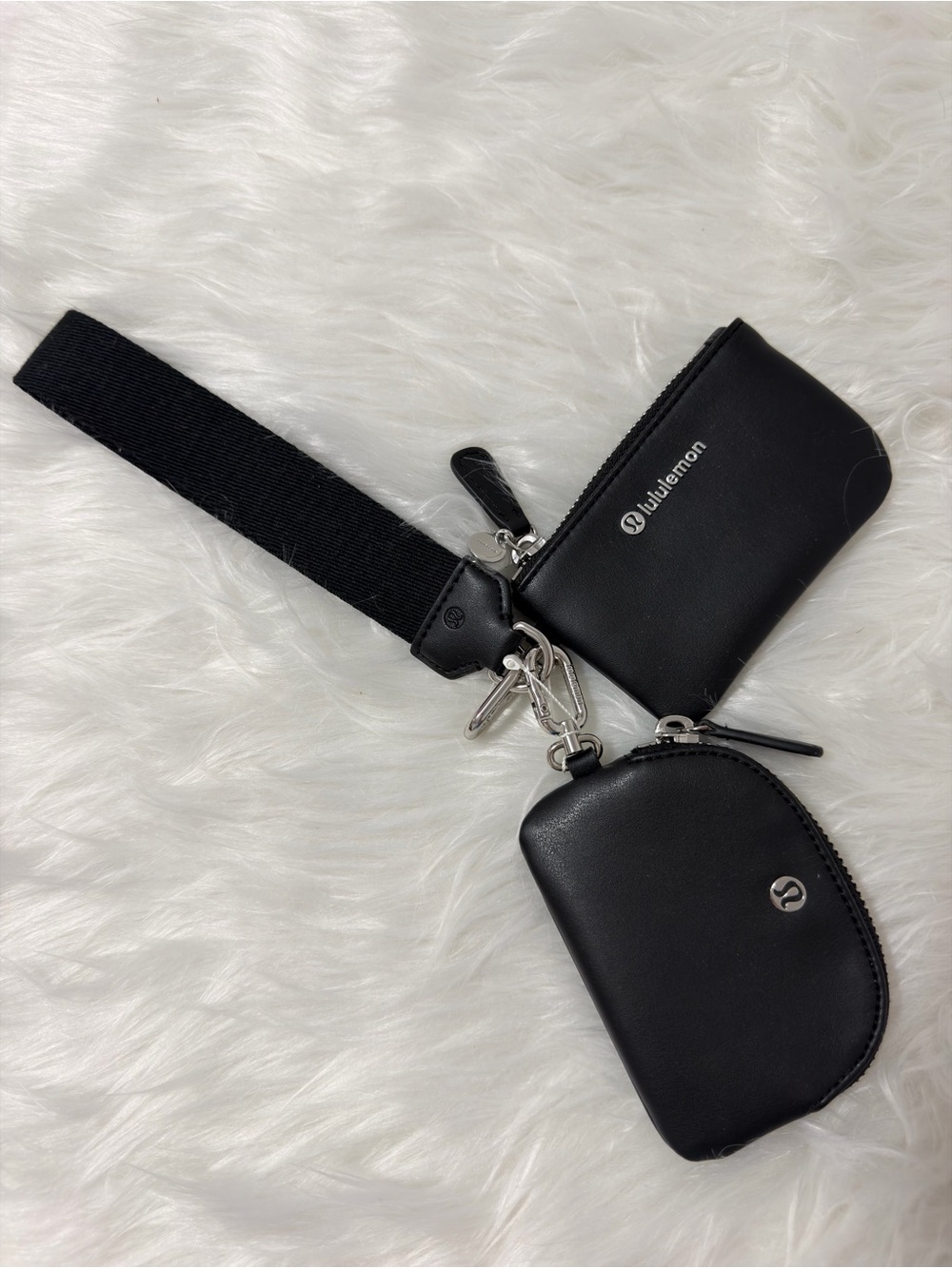 Lululemon Black Dual Pouch Set with Wrist Strap